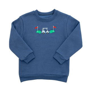 Itsy Bitsy Boys Blue Embroidered Golf Pullover Sweatshirt-Boys Sweatshirt/Pullover-Simply Blessed Children's Boutique