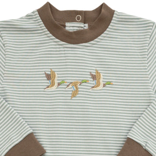 Itsy Bitsy Baby Boy Sage Green Mallard Trio Romper-Boys One-Piece-Simply Blessed Children's Boutique