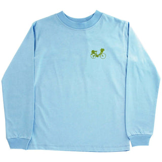 J. Bailey Girls Long Sleeve Logo Tee- Bicycle on Lt Blue-Misc.-Simply Blessed Children's Boutique
