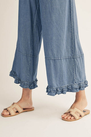 Jodifl High Waist Wide Leg Washed Denim Pants-Women's Jeans-Simply Blessed Children's Boutique