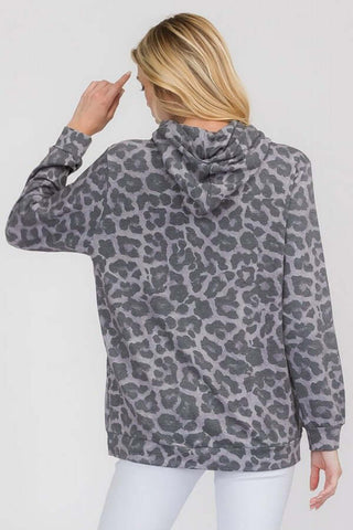 Ladies Cheetah Hoodie-Women's Sweatshirt/Pullover-Simply Blessed Children's Boutique