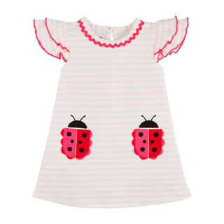 Ladybug Flutter Sleeve Dress - Mud Pie-Girls Dresses-Simply Blessed Children's Boutique