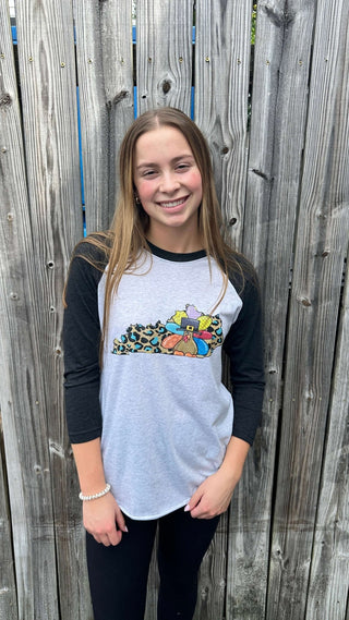 Leopard KY Thanksgiving Turkey Printed Tee-Women's Graphic Tees-Simply Blessed Children's Boutique