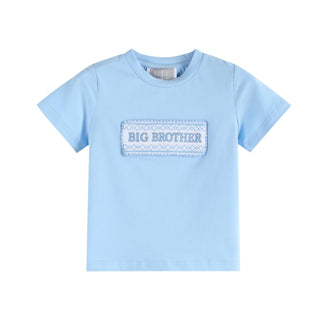 Light Blue Big Brother Smocked Shirt and Shorts Set - Lil Cactus-Boys Outfit Sets-Simply Blessed Children's Boutique