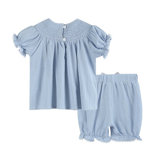 Light Blue Nativity Smocked Dress and Bloomers Set-Misc.-Simply Blessed Children's Boutique