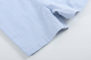 Light Blue Seersucker Lil Brother Smocked Jon Jon - Lil Cactus-Infants-Simply Blessed Children's Boutique