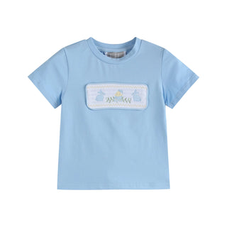 Lil Cactus Boys Blue Smocked Bunny & Chick Easter Shirt and Short Set-Boys Outfit Sets-Simply Blessed Children's Boutique