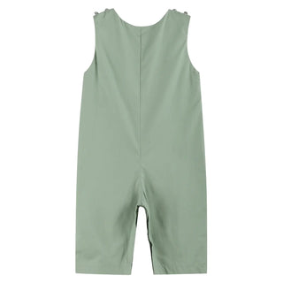 Lil Cactus Sage Green Turkey Smocked Overalls | Festive Thanksgiving Outfit for Boys-Misc.-Simply Blessed Children's Boutique