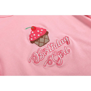 Lil Cactus Pink Birthday Girl Cupcake Shirt and Red Skort Set | Girls’ Birthday Outfit