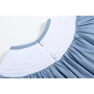 Lil Cactus Blue Farm Animal Smocked Bishop Dress | Country Charm Meets Classic Style