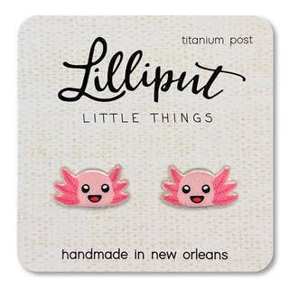 Lilliput Kids' Character Stud Earrings - Axolotl, Capybara, Chicken, Kawaii Taco, Rubber Duckie & Sloth-Girls Earrings-Simply Blessed Children's Boutique