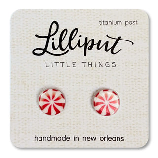 Lilliput Christmas Stud Earrings - Nutcracker, Peppermint & Christmas Tree-Girls Earrings-Simply Blessed Children's Boutique
