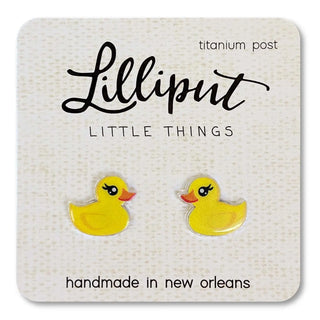 Lilliput Kids' Character Stud Earrings - Axolotl, Capybara, Chicken, Kawaii Taco, Rubber Duckie & Sloth-Girls Earrings-Simply Blessed Children's Boutique