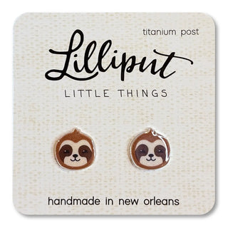 Lilliput Kids' Character Stud Earrings - Axolotl, Capybara, Chicken, Kawaii Taco, Rubber Duckie & Sloth-Girls Earrings-Simply Blessed Children's Boutique