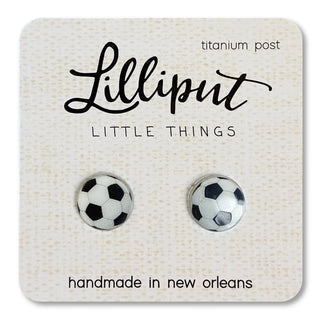 Lilliput Sports Stud Earrings - Softball, Soccer & Basketball-Girls Earrings-Simply Blessed Children's Boutique