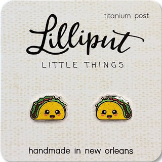 Lilliput Kids' Character Stud Earrings - Axolotl, Capybara, Chicken, Kawaii Taco, Rubber Duckie & Sloth-Girls Earrings-Simply Blessed Children's Boutique