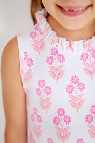 Lizzie's Luxe Leisure Dress – Bridgetown Harbour Hand Block/Winter Park Pink | The Beaufort Bonnet Company-Girls Dresses-Simply Blessed Children's Boutique