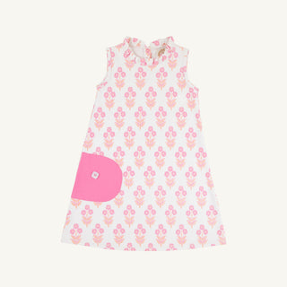 Lizzie's Luxe Leisure Dress – Bridgetown Harbour Hand Block/Winter Park Pink | The Beaufort Bonnet Company-Girls Dresses-Simply Blessed Children's Boutique