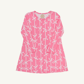 Long Sleeve Polly Play Dress – Braselton Bows (Romany Rose)-Girls Dresses-Simply Blessed Children's Boutique