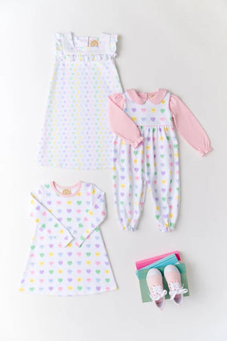 Long Sleeve Polly Play Dress – We Heart You/Palm Beach Pink | The Beaufort Bonnet Company-Misc.-Simply Blessed Children's Boutique