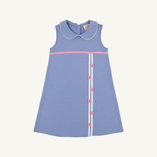 Luanne's Lunch Dress (Knit) – Park City Periwinkle/Worth Ave White/Hamptons Hot Pink | The Beaufort Bonnet Company-Girls Dresses-Simply Blessed Children's Boutique