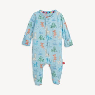 Magnetic Me™ Blue Party Animals Glow-in-the-Dark Modal Convertible Coverall-Infants-Simply Blessed Children's Boutique