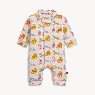 Magnetic Me Leopard Queens Right Fit Pant Romper Coverall Pajama with Piping-Infants-Simply Blessed Children's Boutique