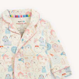Magnetic Me Baby Girls Poodle Pawlor Coverall Romper With Piping-Infants-Simply Blessed Children's Boutique