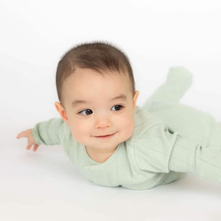 Magnetic Me Sea Grass Green Love Lines Pointelle Footie-Infants-Simply Blessed Children's Boutique