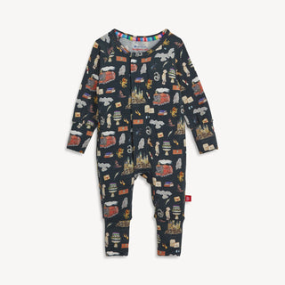 Harry Potter baby coverall with magical print, magnetic closures, and soft modal fabric—perfect for newborn sleep and play.