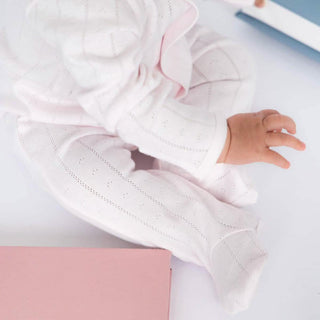 Love Lines Pink Pointelle Footie – Magnetic Me