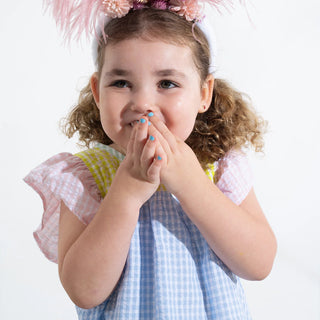 Magnetic Me Multi Gingham Woven Flutter Sleeve Top and Short Set-Girls Outfit Sets-Simply Blessed Children's Boutique
