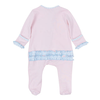 Magnolia Baby Boutique Pumpkin Applique Pink Ruffle Zip Footie - Simply Blessed Children's Boutique