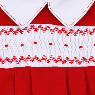 Magnolia Baby Millie and Miles Red Baby Boy Smocked Collared Footie-Infants-Simply Blessed Children's Boutique