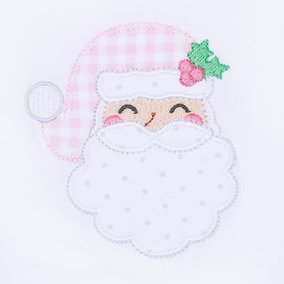 Magnolia Baby Sweet St Nick Applique Pink Baby Girl First Christmas Ruffle Footie-Infants-Simply Blessed Children's Boutique