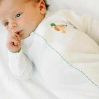 Magnolia Baby White Infant Mallard Moments Footie Sleeper-Infants-Simply Blessed Children's Boutique