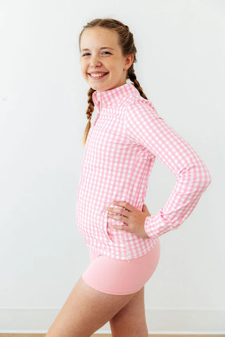 Mila & Rose Go-Getter Gingham Full-Zip Ruffle Active Jacket-Girls Jackets/Coats-Simply Blessed Children's Boutique