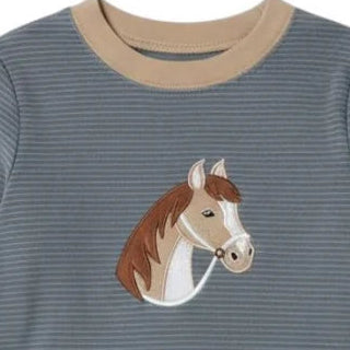 Millie Jay Long Sleeve Horse Applique Shirt with Khaki Pants-Boys Outfit Sets-Simply Blessed Children's Boutique