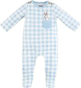 Mud Pie Baby Boy Blue Bunny Pocket Sleeper-Infants-Simply Blessed Children's Boutique