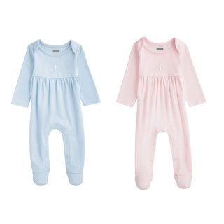 Mud Pie Baby Boy Blue Crochet Cross Sleeper – Christening & Baptism Outfit-Infants-Simply Blessed Children's Boutique