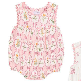 Mud Pie Baby Girl’s Pink Floral Bubble-Infants-Simply Blessed Children's Boutique