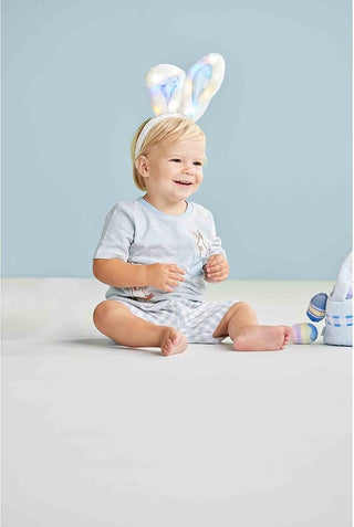 Mud Pie Blue Light Up Bunny Headband-Hair Accessories-Simply Blessed Children's Boutique