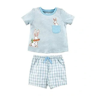 Mud Pie Boys Blue Bunny Short Set-Boys Outfit Sets-Simply Blessed Children's Boutique