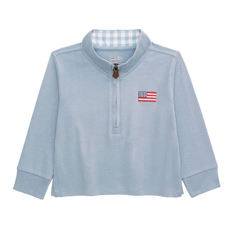 Mud Pie Boys' Patriotic Flag Quarter Zip Sweatshirt-Boys Sweatshirt/Pullover-Simply Blessed Children's Boutique
