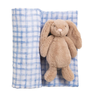 Mud Pie Bunny Swaddle and Rattle Sets-Baby Accessories-Simply Blessed Children's Boutique