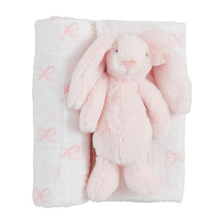 Mud Pie Bunny Swaddle and Rattle Sets-Baby Accessories-Simply Blessed Children's Boutique