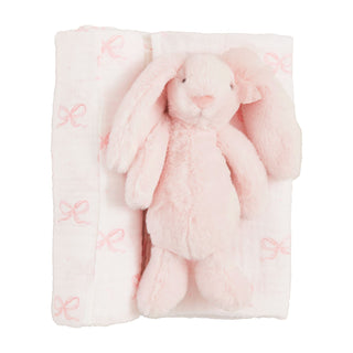 Mud Pie Bunny Swaddle and Rattle Sets-Baby Accessories-Simply Blessed Children's Boutique