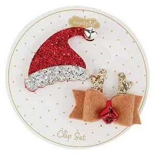 Mud Pie Christmas Hair Clip Assortment-Hair Accessories-Simply Blessed Children's Boutique