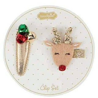 Mud Pie Christmas Hair Clip Assortment-Hair Accessories-Simply Blessed Children's Boutique