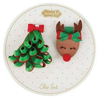 Mud Pie Christmas Hair Clip Assortment-Hair Accessories-Simply Blessed Children's Boutique